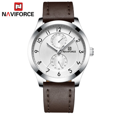 

NAVIFORCE NF3004 Man Watch Quartz Watch Leather 3ATM Waterproof Date Hour Wrist Watch