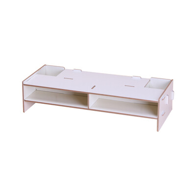 

Wooden Monitor Stand Riser Computer Desk Organizer with Storage Slots for Office Supplies School Teachers