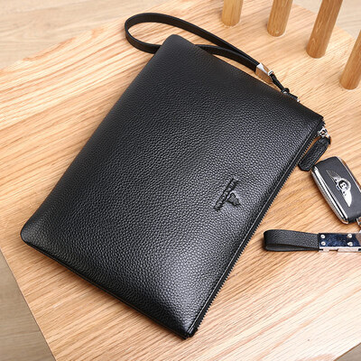 

Scarecrow MEXICAN Mens Hand Bag Top Layer Leather Fashion Lightweight Large Capacity Clutch Bag Casual Wallet Hand Bag Envelope Bag MMHD01171927BK01A