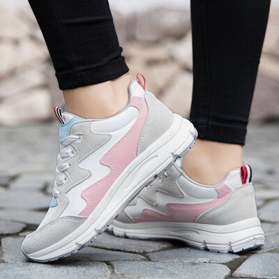 

2018 autumn single shoes mesh Korean flat breathable sneakers color student flat with casual shoes wild mesh breathable lightweigh