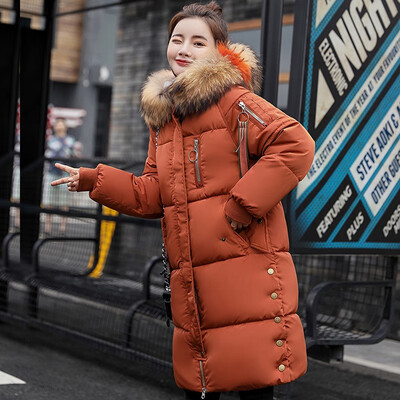 

Korean Version Womens Down &Parkas Cotton JacketsLarge Fur Collar With Hoody Plus Size