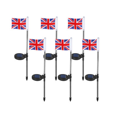 

New Practical LED National Flag Solar Power 2Pcs Waterproof Outdoor Rechargeable Polysilicon Sensor Model Garden Yard Lawn Decorat
