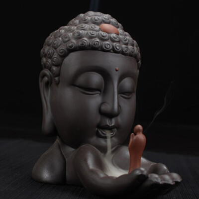 

Red Stoneware Ceramic Porcelain Smoke Backflow Incense Burner Home Decoration Buddha Holder Aromatherapy Censer Creative Ornament