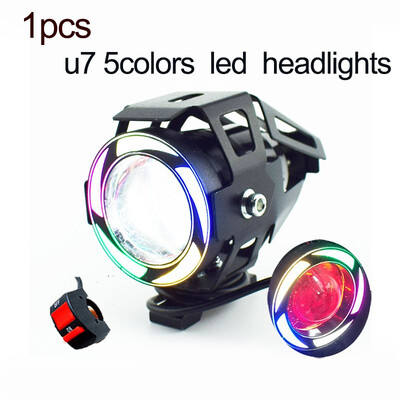 

​12V 125W Motorcycle LED Headlights U7 5 Colors Headlamp Spot Fog lamp Motorbike Driving Head lights Auxiliary Work Lights