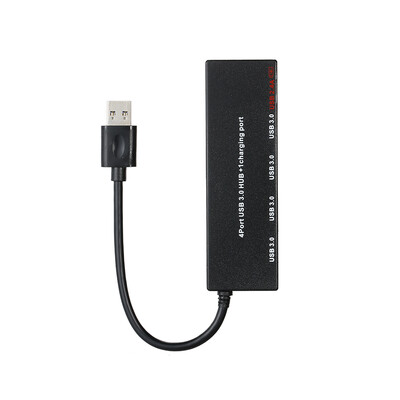 

5 Ports Super Speed Mini Portable USB 30 Hub 5Gbps Transfer Speed With Dedicated Charging Port 24A Port Black