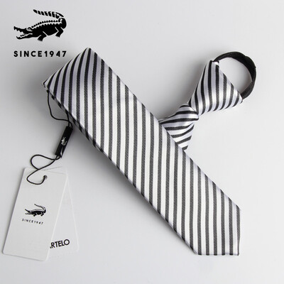 

Cartier crocodile CARTELO business dress wild Joker mens tie groom wedding casual narrow tie male Korean version of the tide gift box CC57C18081 black&white twill