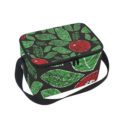 

ALAZA Apples And Leaves Lunch Box Insulated Lunch Bag Large Cooler Tote Bagfor Men Women