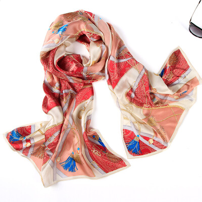 

Lan Shiyu silk scarves ladies silk long scarf spring&summer silk shawl fashion simple wild scarf W0754 light pink