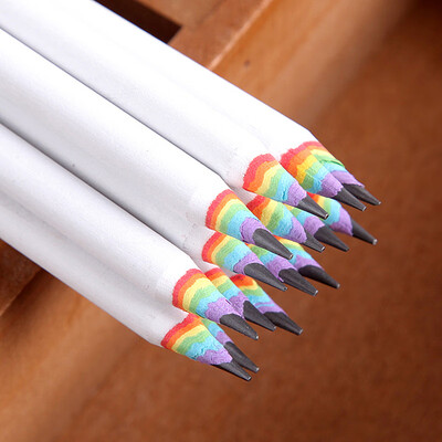 

174074074cm 1Pcs Pencil 2B Rainbow Pencils Stationery Items Drawing Supplies Cute Pencils Wood Office School Supplies S01