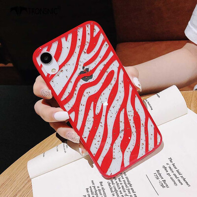 

Tronsnic Glitter Phone Case for iPhone 6 6s Plus Strawberry Gold Foil Case Love Rose Flower Zebra Red Luxury