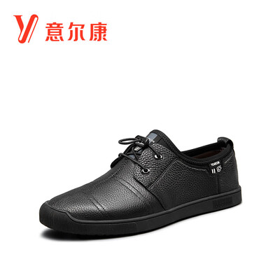 

Yierkang mens fashion Korean version of the tie daily casual single leather shoes 9211AR59883W black 41