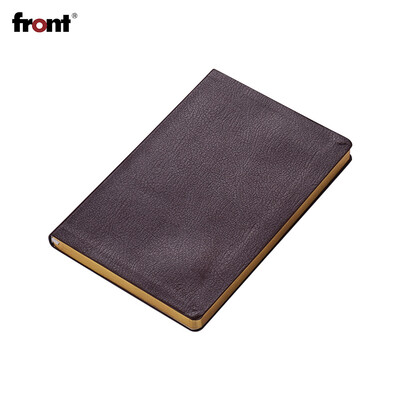 

front Retro PU Leather Cover A5 Notebook Lined Paper Gold Edge Daily Travel Journal Diary Memo Writing Notepad for Office School