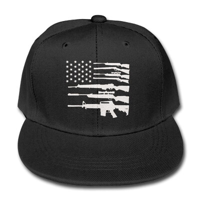 

HDRAY Kids USA Flag Gun-01 Unisex Plain Snapback Hip-Hop Hat Adjustable One Size