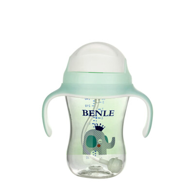 

Baby Weighted Straw Transition Bottle Learner Cup With Removable Handles For Infant Toddler Kids BPA Free 260ml 9oz Green