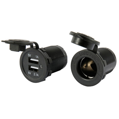 

Cigarette Lighter Socket Splitter Dual USB Charger Power Adapter Outlet