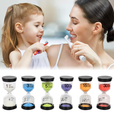 

6 Pack 1-30 Minute Sand Egg Timer Teaching Games Timing Teeth Brushing Hourglass