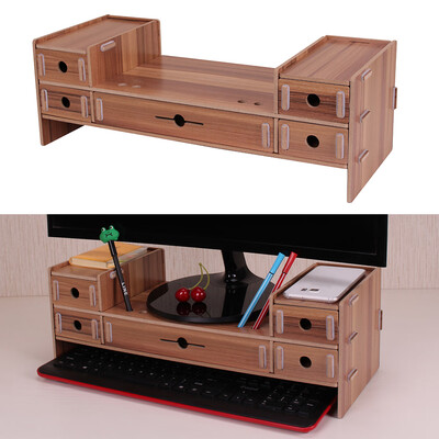 

5 Drawers Monitor Stand Riser Desktop Organizer with Keyboard Storage Slot for Office School Supplies