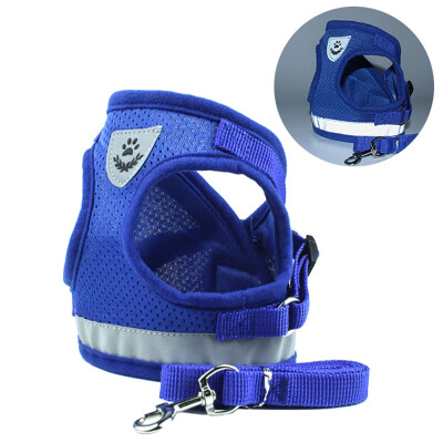 

Pet Dogs Chest Vest Harness Leash Adjustable Rope Comfort Soft Breathable Mesh--BLUE