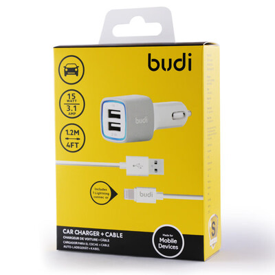 

BUDI M8J065 new car charger dual usb car charger multifunction