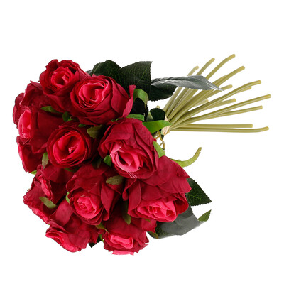 

Willstar 18PCS Artificial Rose Flowers Silk Rose Flower for Home Party Decoration Fake Flowers Wedding Bouquet Christmas Flowers