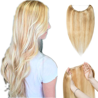 

16"18"20"22" One Piece Straight Remy Human Hair Miracle Secret Invisible Wire Hair Extensions No Clip No Glue 1pcs
