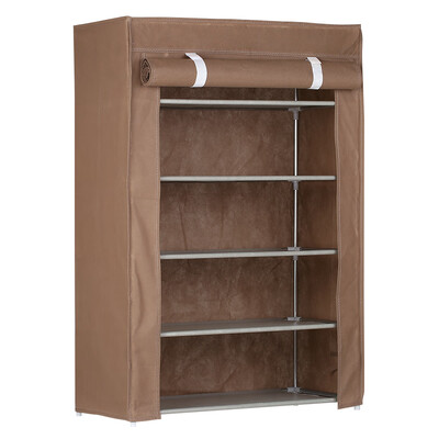 

5-Tier Shoe Rack 15 Pairs Shoes Storage Organizer Cabinet with Dust-proof Non-woven Fabric Cover Purple