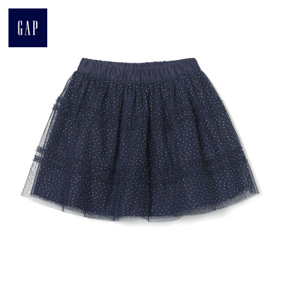 

GAP flagship store female young sequins glitter gauze wide swing skirt 398137 navy blue 2YRS