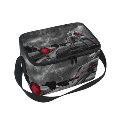 

ALAZA Lunch Box Insulated Lunch Bag Large Cooler Landscape Nature Black White Sky Tote Bag