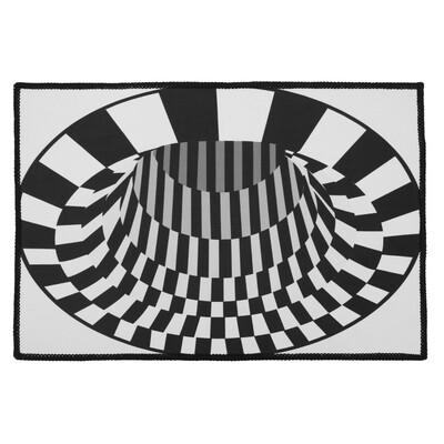 

Willstar 1PC 236in 3D Carpet Bedroom Rugs Black White Grid Print Carpets for Room Decking