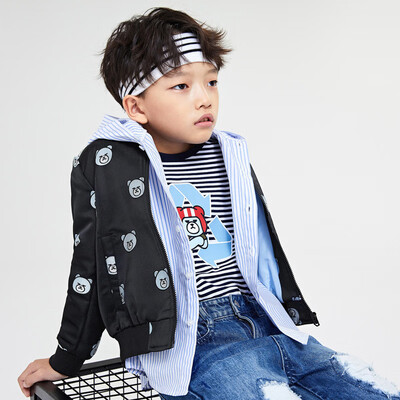 

Gxgkids × KRUNK bear childrens clothing spring new boy jacket A17121140 black 110