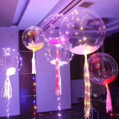 

Led Multicolor Luminous Balloon With A Pole Transparent wrinkle-free Wave Ball promparty Decoration Christmas