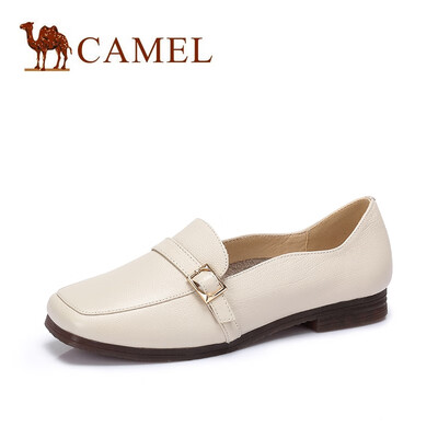 

Camel CAMEL ladies simple British buckle square head low heel shoes A915046197 beige 40