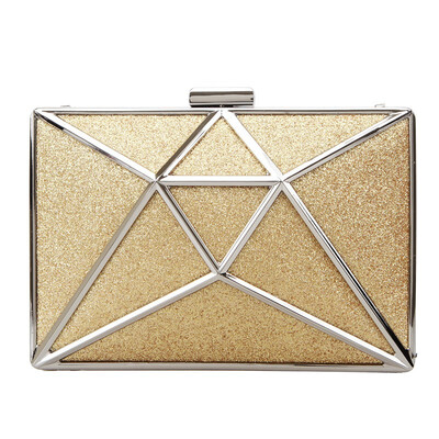 

Fawziya Glitter Clutch 3D Rhombic Metallic Evening Clutches For Wedding And Party
