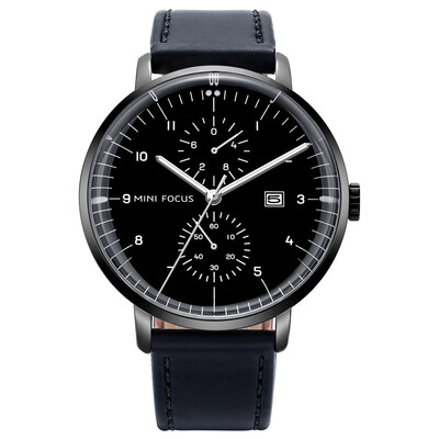 

BOFUTE Male Watches Business Watch Japanese Movement Calendar Luminous Waterproof Genuine Leather Metal Strap 0052G