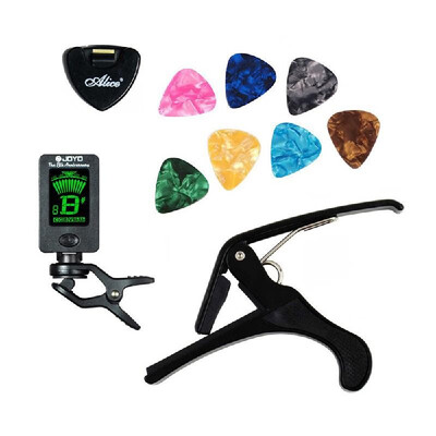 

Guitar Tool Kit Tuner Capo Plectrum Holder 7 Picks Guitar Accessories