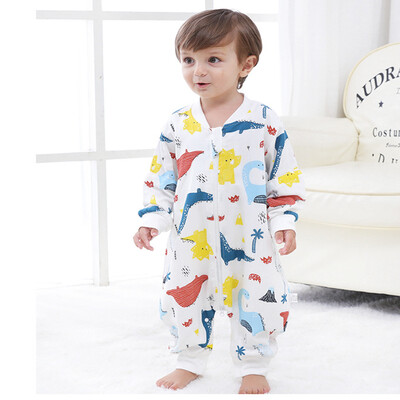 

9i9 long love long childrens legs sleeping bag baby anti-kicking baby cotton gauze pajamas climbing clothes spring&summer autumn 1900113