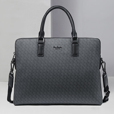 

Pierre cardin pierre cardin business briefcase European&American fashion handbag vertical section Messenger bag trend men bag JGU105102Z black gray
