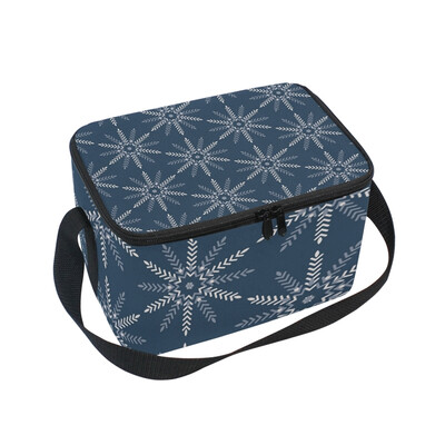 

ALAZA Insulated Lunch Box Snow Retro Pattern3 Lunch Bag for Men Women Portable Tote Bag Cooler Bag