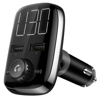

Big Screen FM Transmitter Wireless Bluetooth Handsfree Car Kit MP3 Audio With Dual USB Charge Input Output TF Card U Disk Player