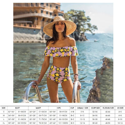 

Swimwear Women Bikini High Waist Swimsuits Ruffles Bikinis Swimming Suit for Female Push Up Bathing Suits