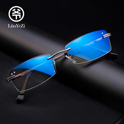 

Father LaoYeZi7066 anti-blue reading glasses unisex diamond trimming frameless reading glasses HD comfortable not dizzy old man old light glasses gun frame 100 degrees