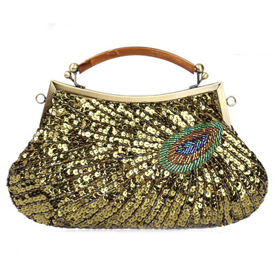 

Vintage Peacock Bead Ladies Handbags Elegant Evening Bag for Women Crossbody Bag for Party Wedding Dating
