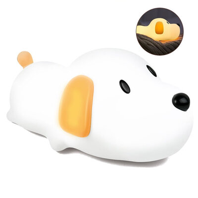 

UpperX Rechargeable Cute Dog White Touch Control Adjustable Brightness Safe ABSSilicone&3060 Minure Sleep Timer