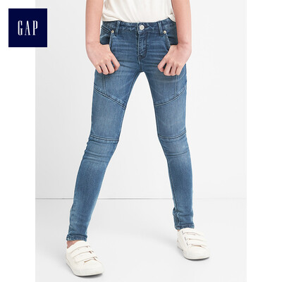

GAP flagship store girls comfortable mid-rise seam detail skinny jeans 261747 moderate indigo 6