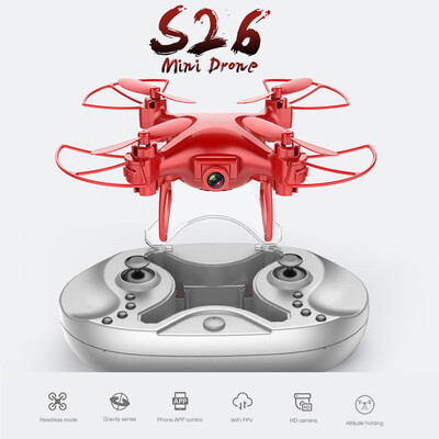 

S26 24G 720P Camera WIFI FPV Mini Drone Altitude Hold Voice Control RC Quadcopter for Kids Beginners