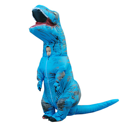 

Decdeal Funny Adult Inflatable Dinosaur Trex Costume Suit Air Fan Operated Blow Up Halloween Cosplay Fancy Dress Animal Costume Ju