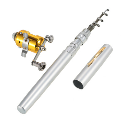 

Fishing Rod Reel Combo Kit Set Mini Telescopic Portable Pocket Pen Fishing Rod Pole Reel Aluminum Alloy Fishing Accessories