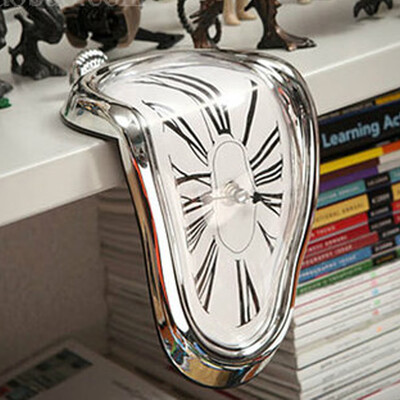 

Roman Numerals Melting Clock Stylish Desktop Melting Table Clock Right Angle -shaped Home Decor Clocks