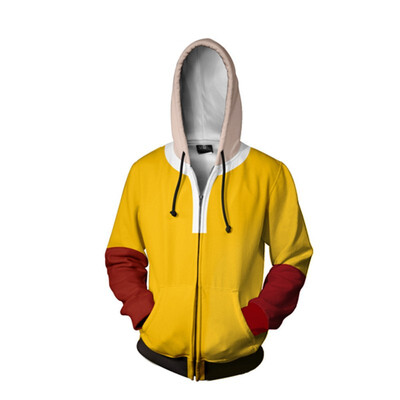 

Adult Unisex One Punch Man Hoodies Cosplay Costume Saitama Oppai Jacket Casual Fleece Sweatshirt Coat
