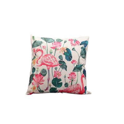 

Linen Flamingo Cushion Cover for Couch Car Waist Pillow Cushion Home Decorative Pillowcase